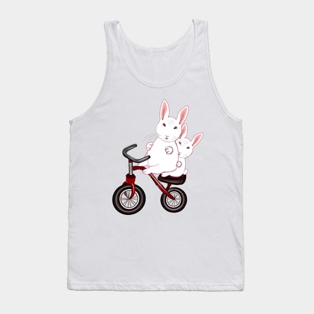 bunny rabbits on a bicycle- cute bunny rabbit peeking out Tank Top by Artonmytee